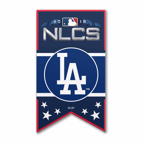 Shop Los Angeles Dodgers 2018 MLB Postseason NLCS Banner Metal Lapel Pin - Sporting Up