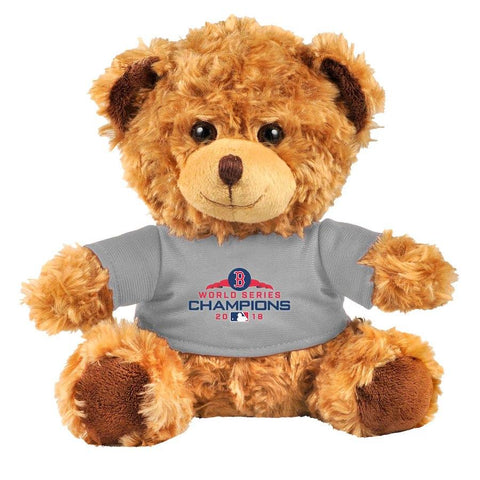 Shop Boston Red Sox 2018 World Series Champions Gray T-Shirt Plush Teddy Bear - Sporting Up