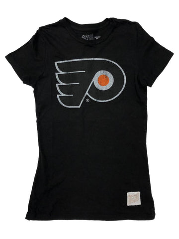 Philadelphia Flyers Retro Brand JR. WOMEN Black Capped Sleeve T-Shirt - Sporting Up
