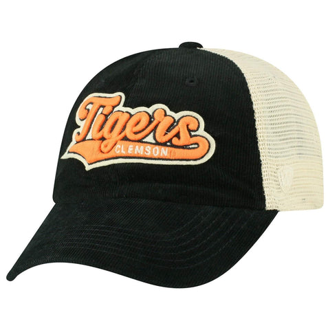 Clemson Tigers TOW "Rebel" Corduroy & Mesh Snapback Relax Hat Cap - Sporting Up