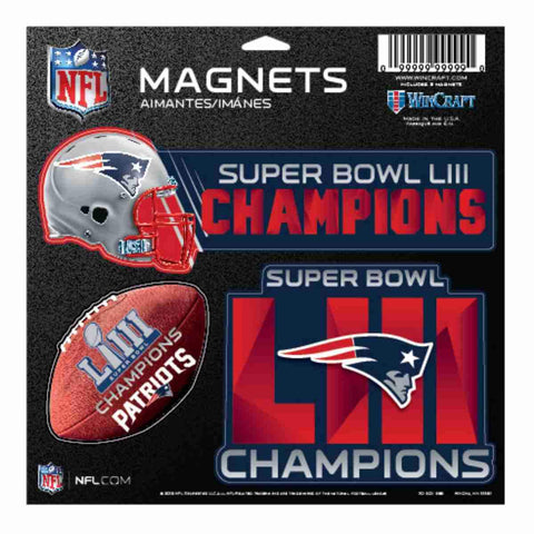 New England Patriots 2018-2019 Super Bowl LIII Champions Magnet Sheet (3 Pack) - Sporting Up