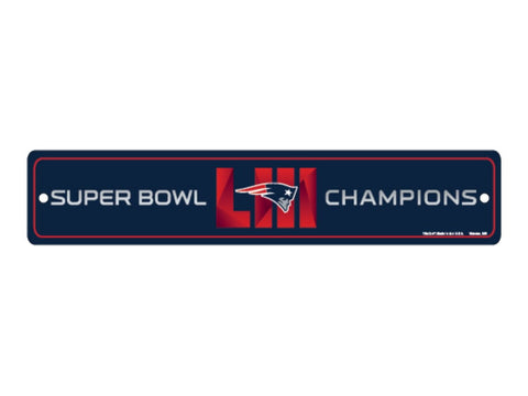 New England Patriots 2018-2019 Super Bowl LIII Champions Plastic Street Sign - Sporting Up
