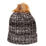 Kansas Jayhawks Zephyr WOMEN'S "Gracie" Faux Fur Poofball Thick Knit Beanie Cap - Sporting Up