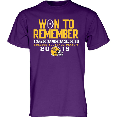 LSU Tigers 2019-2020 Football National Champions "Won to Remember" T-Shirt - Sporting Up