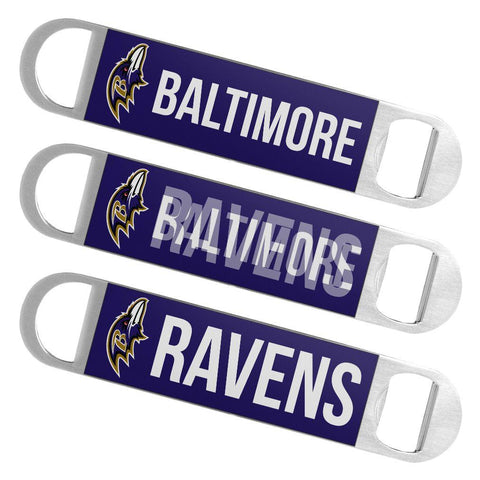 Shop Baltimore Ravens NFL Boelter Brands Hologram Logo Metal Bottle Opener Bar Key - Sporting Up
