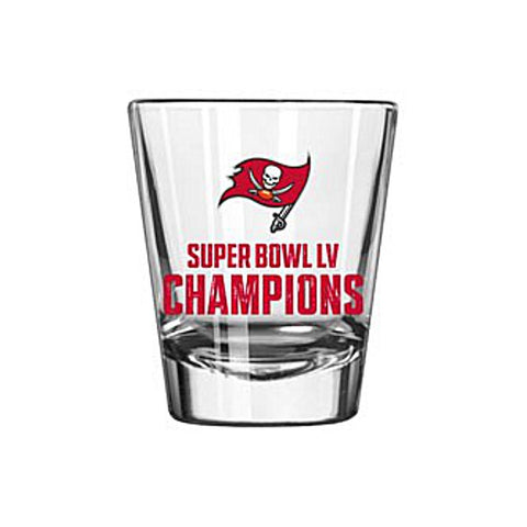 Tampa Bay Buccaneers 2020-2021 Super Bowl LV Champions Clear Shot Glass (2oz) - Sporting Up