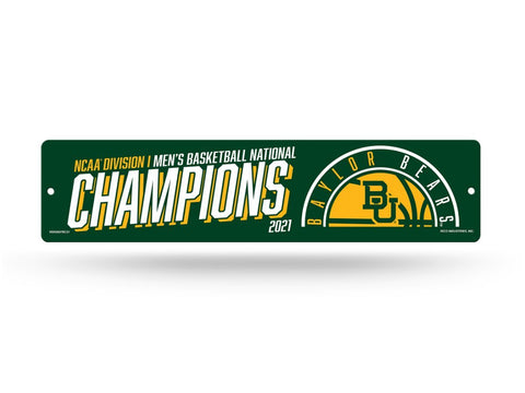 Shop Baylor Bears 2020-2021 NCAA Basketball National Champions Plastic Street Sign - Sporting Up