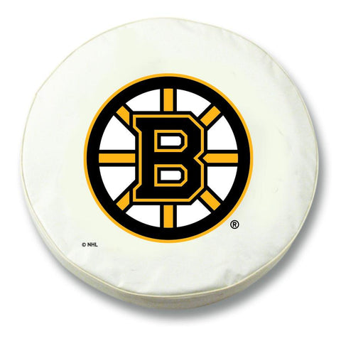Boston Bruins HBS White Vinyl Fitted Spare Car Tire Cover - Sporting Up