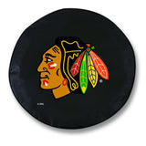 Chicago Blackhawks HBS Black Vinyl Fitted Spare Car Tire Cover - Sporting Up