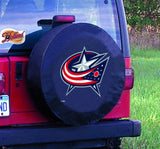 Columbus Blue Jackets HBS Black Vinyl Fitted Car Tire Cover - Sporting Up