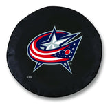 Columbus Blue Jackets HBS Black Vinyl Fitted Car Tire Cover - Sporting Up