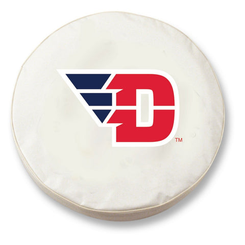 Dayton Flyers HBS White Vinyl Fitted Spare Car Tire Cover - Sporting Up