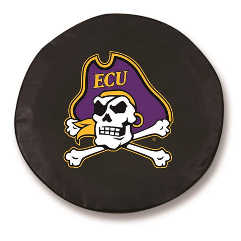 East Carolina Pirates HBS Black Vinyl Fitted Car Tire Cover - Sporting Up