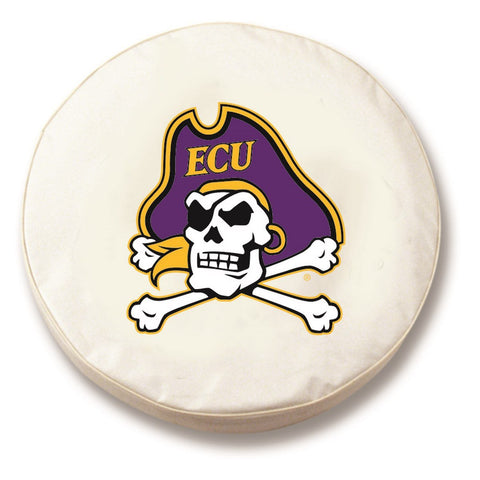 East Carolina Pirates HBS White Vinyl Fitted Car Tire Cover - Sporting Up