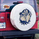 Georgetown Hoyas HBS White Vinyl Fitted Spare Car Tire Cover - Sporting Up
