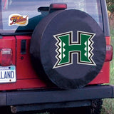 Hawaii Warriors HBS Black Vinyl Fitted Spare Car Tire Cover - Sporting Up