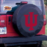 Indiana Hoosiers HBS Black Vinyl Fitted Spare Car Tire Cover - Sporting Up