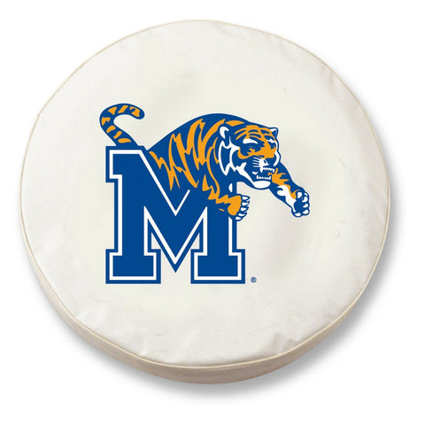 Memphis Tigers HBS White Vinyl Fitted Spare Car Tire Cover - Sporting Up