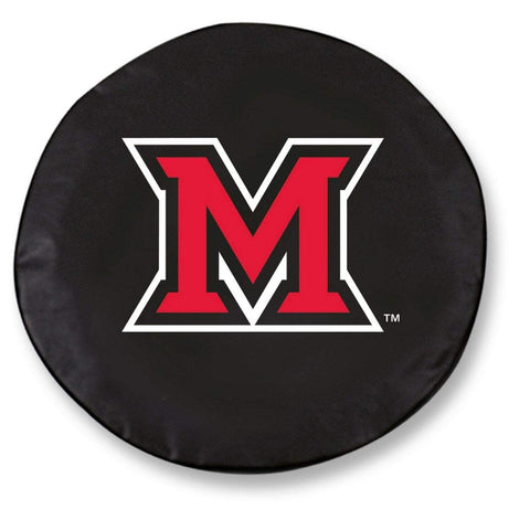 Miami University Redhawks HBS Black Vinyl Fitted Car Tire Cover - Sporting Up