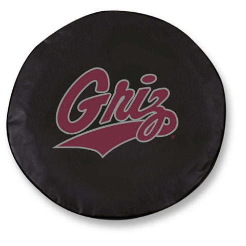 Montana Grizzlies HBS Black Vinyl Fitted Spare Car Tire Cover - Sporting Up
