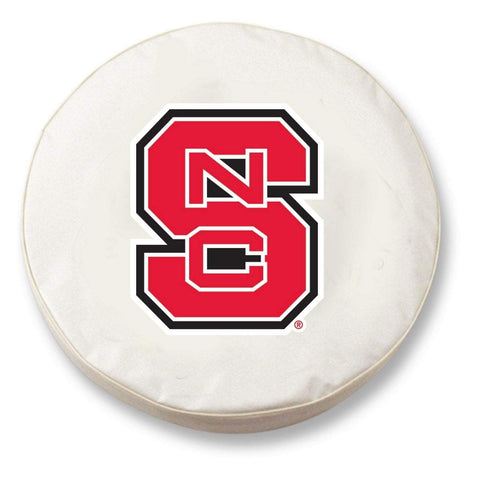 NC State Wolfpack HBS White Vinyl Fitted Spare Car Tire Cover - Sporting Up