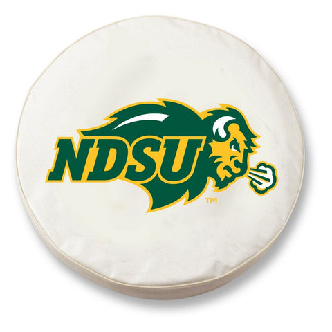 North Dakota State Bison HBS White Vinyl Fitted Car Tire Cover - Sporting Up
