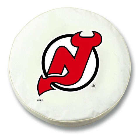 New Jersey Devils HBS White Vinyl Fitted Spare Car Tire Cover - Sporting Up