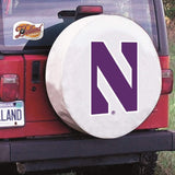 Northwestern Wildcats HBS White Vinyl Fitted Spare Car Tire Cover - Sporting Up