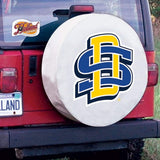 South Dakota State Jackrabbits White Vinyl Fitted Car Tire Cover - Sporting Up