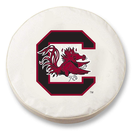 South Carolina Gamecocks HBS White Vinyl Fitted Car Tire Cover - Sporting Up