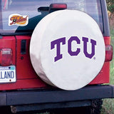 TCU Horned Frogs HBS White Vinyl Fitted Spare Car Tire Cover - Sporting Up