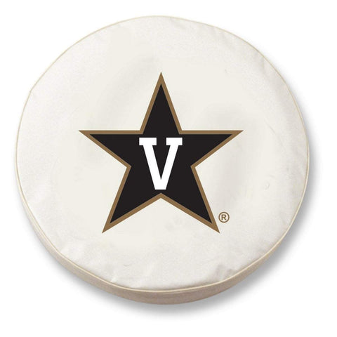 Vanderbilt Commodores HBS White Vinyl Fitted Car Tire Cover - Sporting Up