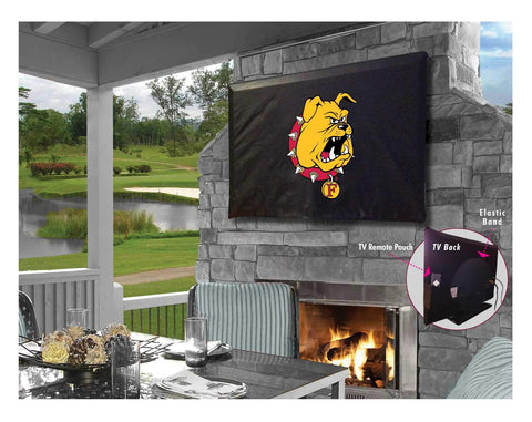 Ferris State Bulldogs Black Breathable Water Resistant Vinyl TV Cover - Sporting Up