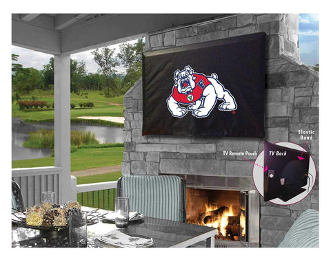 Shop Fresno State Bulldogs Black Breathable Water Resistant Vinyl TV Cover - Sporting Up