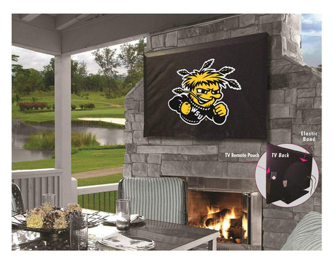 Shop Wichita State Shockers Black Breathable Water Resistant Vinyl TV Cover - Sporting Up
