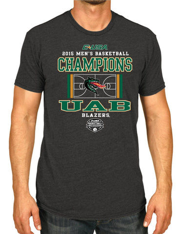 UAB Blazers 2015 Conf USA Tournament Champions Locker Room Charcoal Gray T-Shirt - Sporting Up