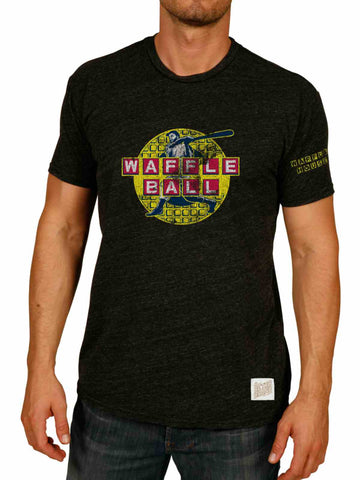 Shop Waffle Ball Waffle House Baseball Retro Brand Atlanta Braves Black T-Shirt - Sporting Up