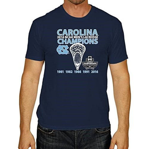 T-shirt bleu marine des champions nationaux de crosse lax de North Carolina Tar Heels 2016 - Sporting Up