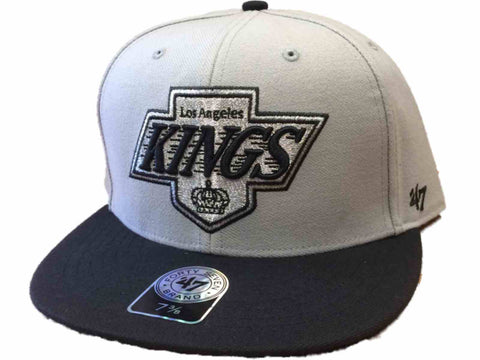 Shop Los Angeles Kings 47 Brand Gray Black Hole Shot Fitted Hat Cap - Sporting Up
