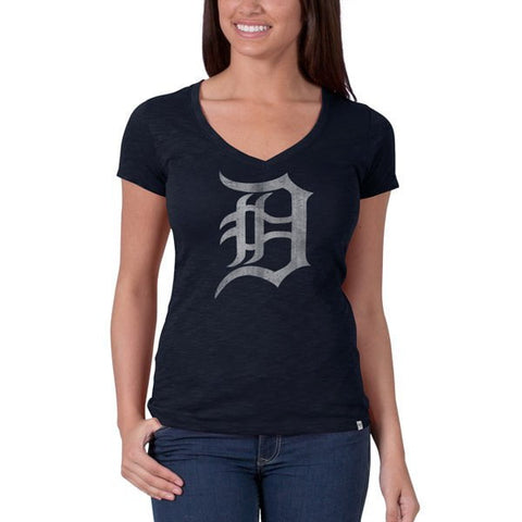 Shop Detroit Tigers 47 Brand Women V-Neck Navy Scrum Classic T-Shirt - Sporting Up