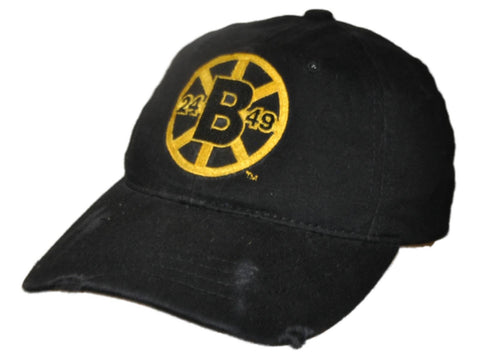 Casquette flexfit de style vintage usé noir de marque rétro des Bruins de Boston - faire du sport