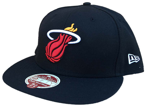 Miami Heat New Era Heritage schwarze klassische 59Fifty-Mütze aus Wolle – sportlich