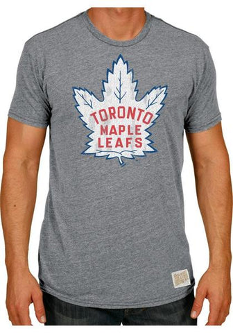 Graues Tri-Blend-Logo-T-Shirt der Marke Toronto Maple Leafs im Retro-Stil – sportlich