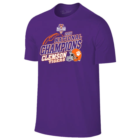 Clemson tigers 2016 college fotboll nationella mästare hjälm boll t-shirt - sporting up