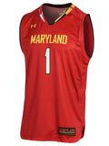 Maryland Terrapins Under Armour Basketball Replica #1 Red Jersey - Sporting Up