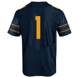 Cal lleva under armour azul marino #1 heatgear réplica de camiseta de fútbol de línea lateral suelta - sporting up