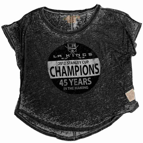 Los Angeles Kings Retro Brand WOMEN Gray 2012 Stanley Cup Champs Crop Top - Sporting Up