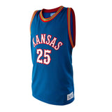 Kansas jayhawks danny manning #25 retromärke autentisk baskettröja blå - sportig