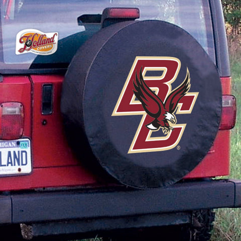 Boston college eagles hbs cubierta de neumático de coche equipada con vinilo negro - sporting up