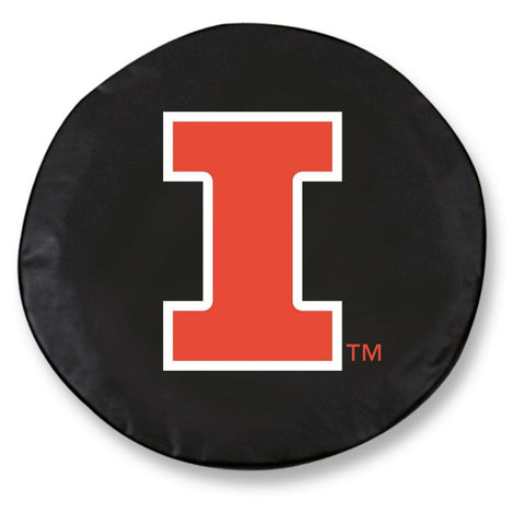 Illinois Fighting Illini HBS Black Vinyl Fitted Car Tire Cover - Sporting Up